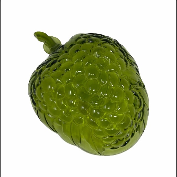 Vintage Grape Design Green Glass Fruit  Bowl Large - Picture 5 of 6